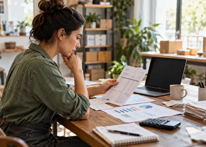 An owner places incoming customer payments and upcoming supplier bills on a month-by-month desk calendar to understand timing.