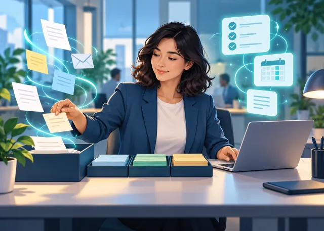 Illustration representing ai in everyday business: small ways to make work easier