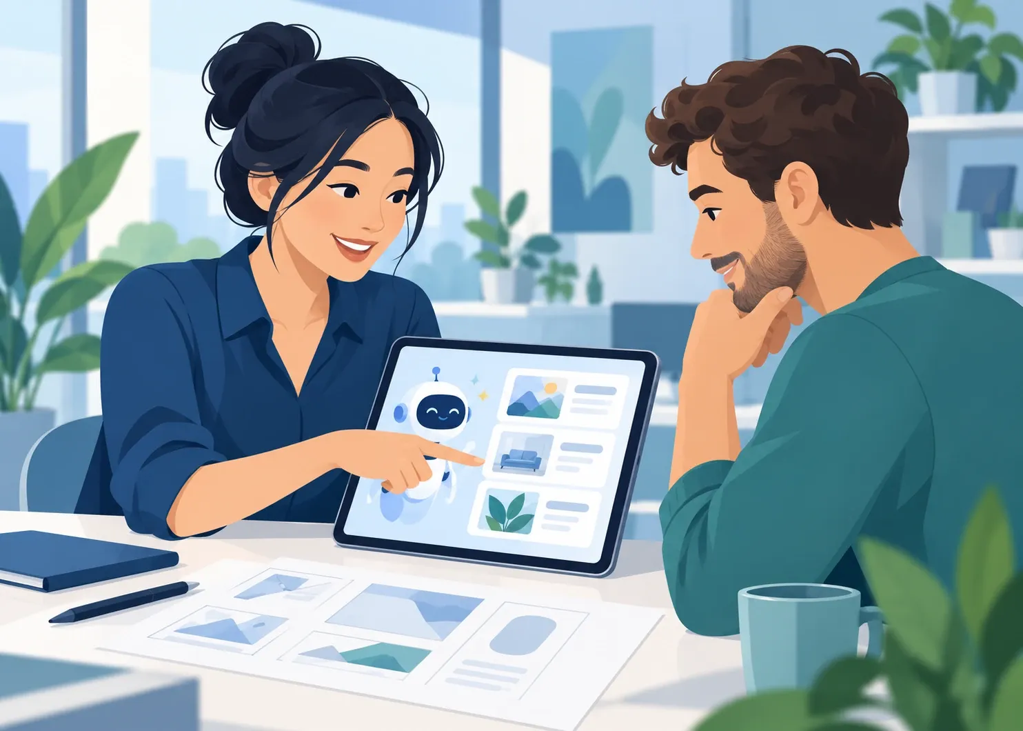 Illustration representing ai-powered products for everyday business: useful ideas to explore
