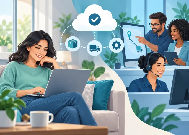 Illustration representing benefits of digital products for businesses beyond online sales