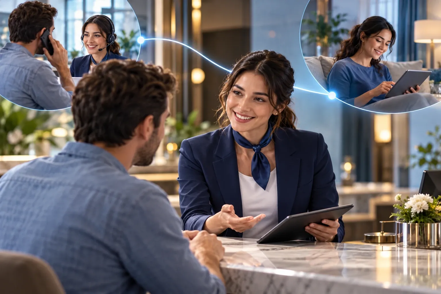 A customer and service employee connected through a thoughtful service journey