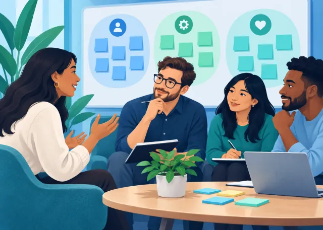 Illustration representing how ai helps create better products by listening to customers