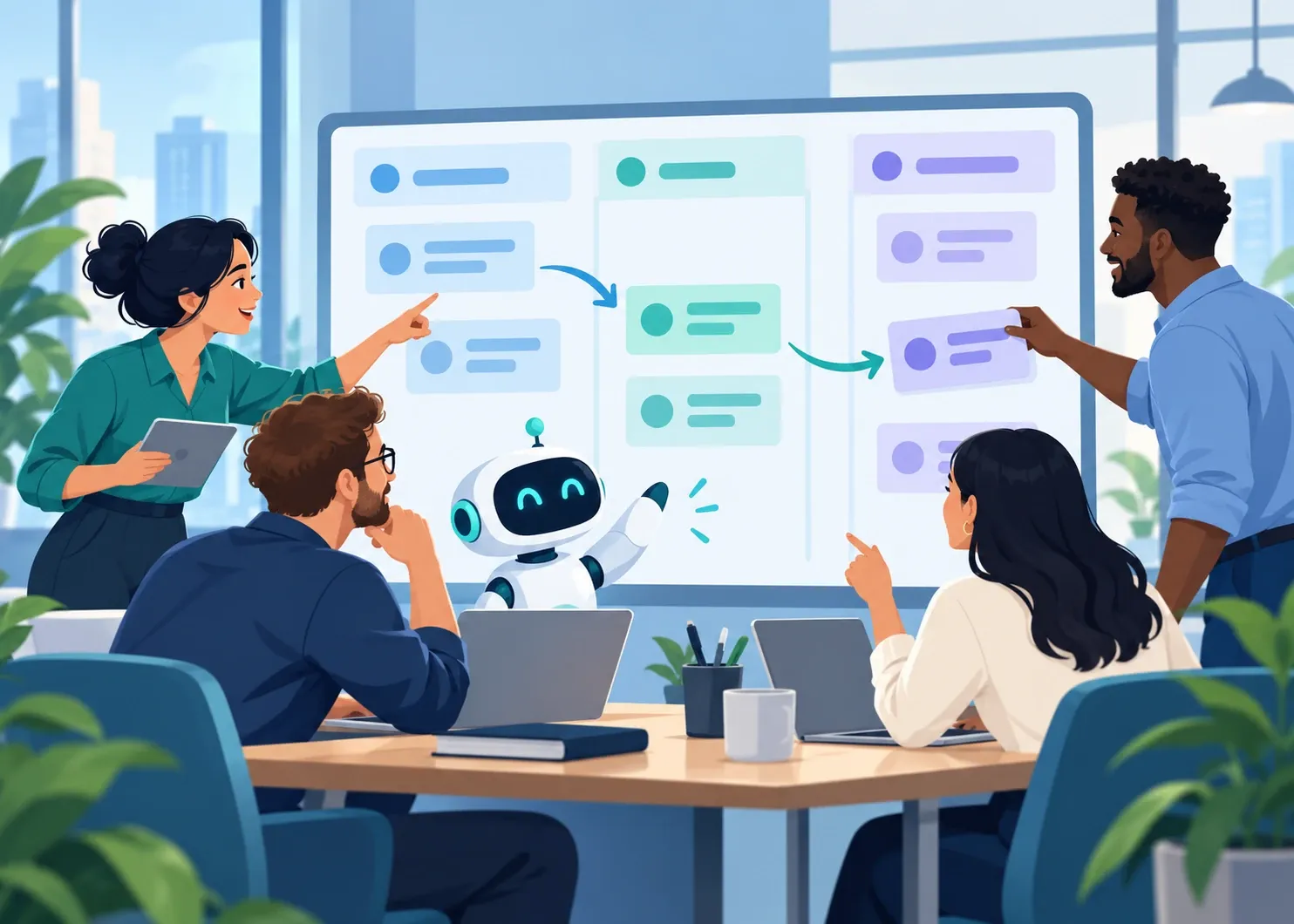Illustration representing how can ai make everyday business tasks easier for your team?