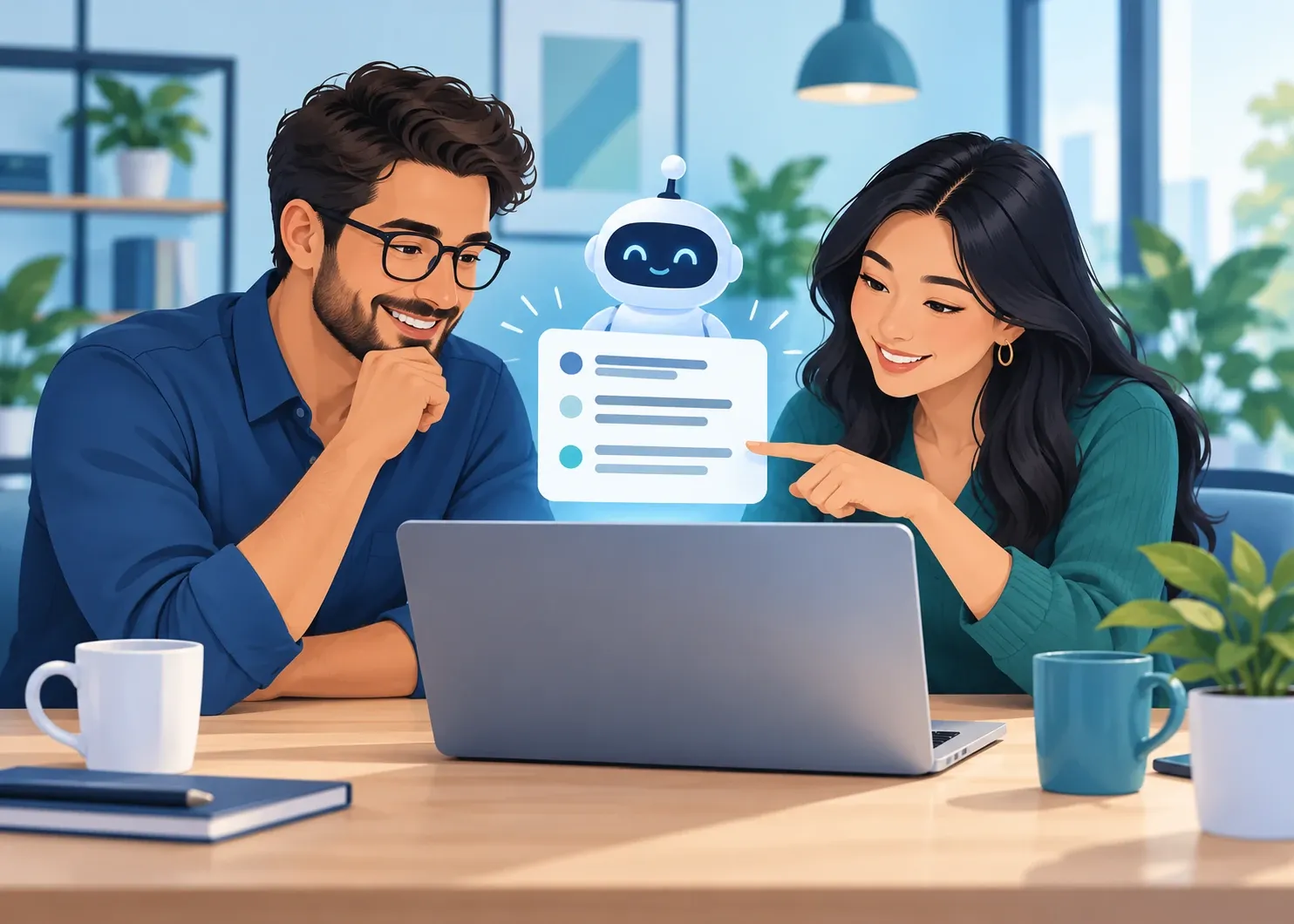 Illustration representing how can small businesses start using ai? try one task