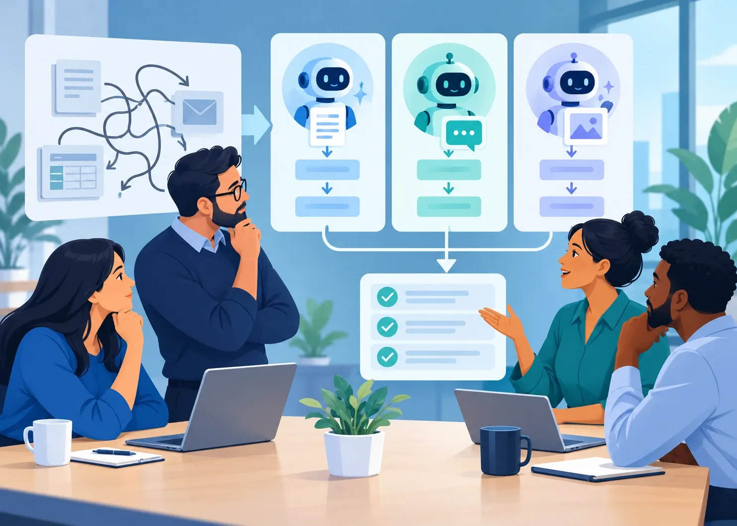 Illustration representing how to choose the right ai solution for your business