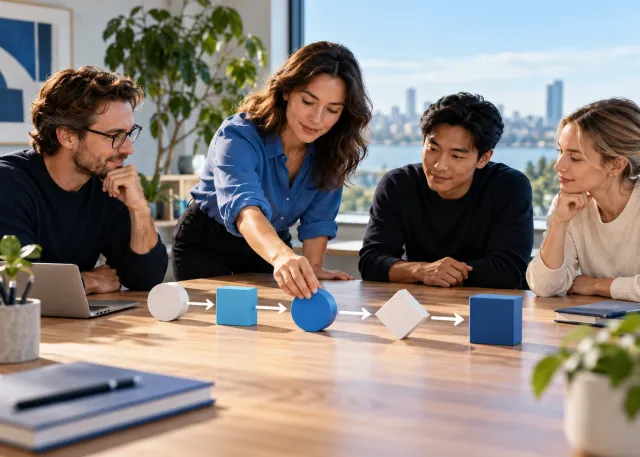 A small team simplifying a shared workflow around a table