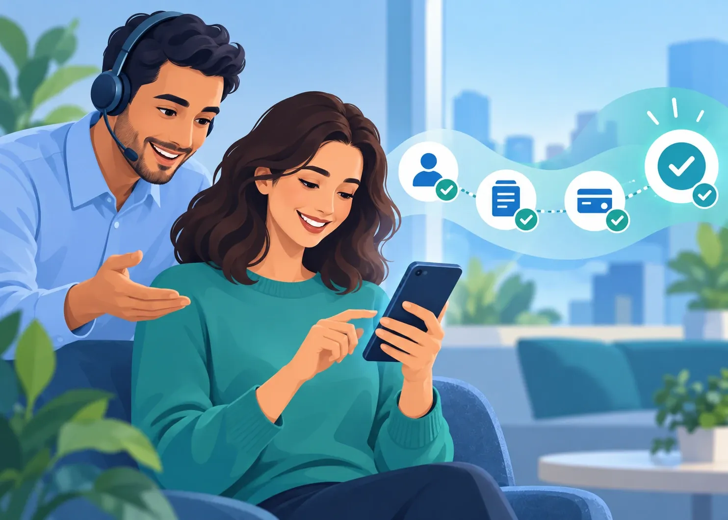 Illustration representing how to improve customer experience with digital products